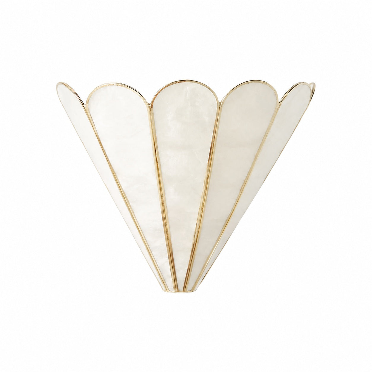 Lumica Capiz Facetten-Wandleuchte – Wandleuchte aus Messing und Eisen in Gold-Finish