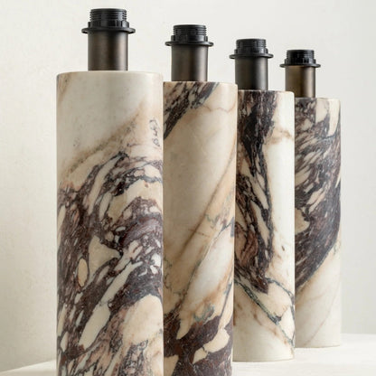 Cavilon Table Lamp with Fan-Shaped Linen Shade - Stone Finishes Suitable for Living Rooms