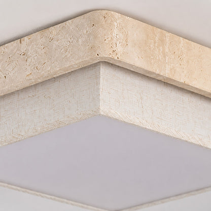 Travertine Fabric Flush Mount Ceiling Light