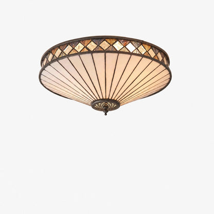 TF Fargo Geometrische Deckenleuchte – Handgefertigte Art-Deco-Lampe aus Buntglas für den Eingangsbereich