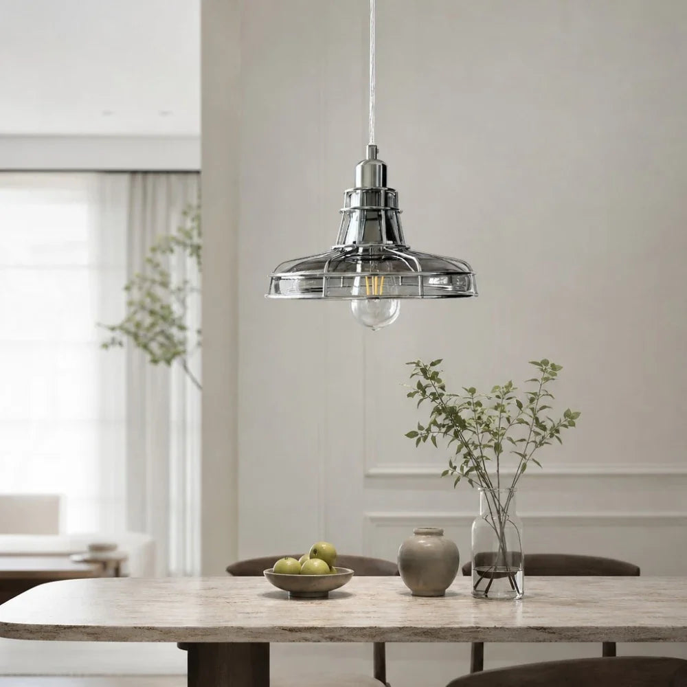 Pendant lamp in quiet modern room