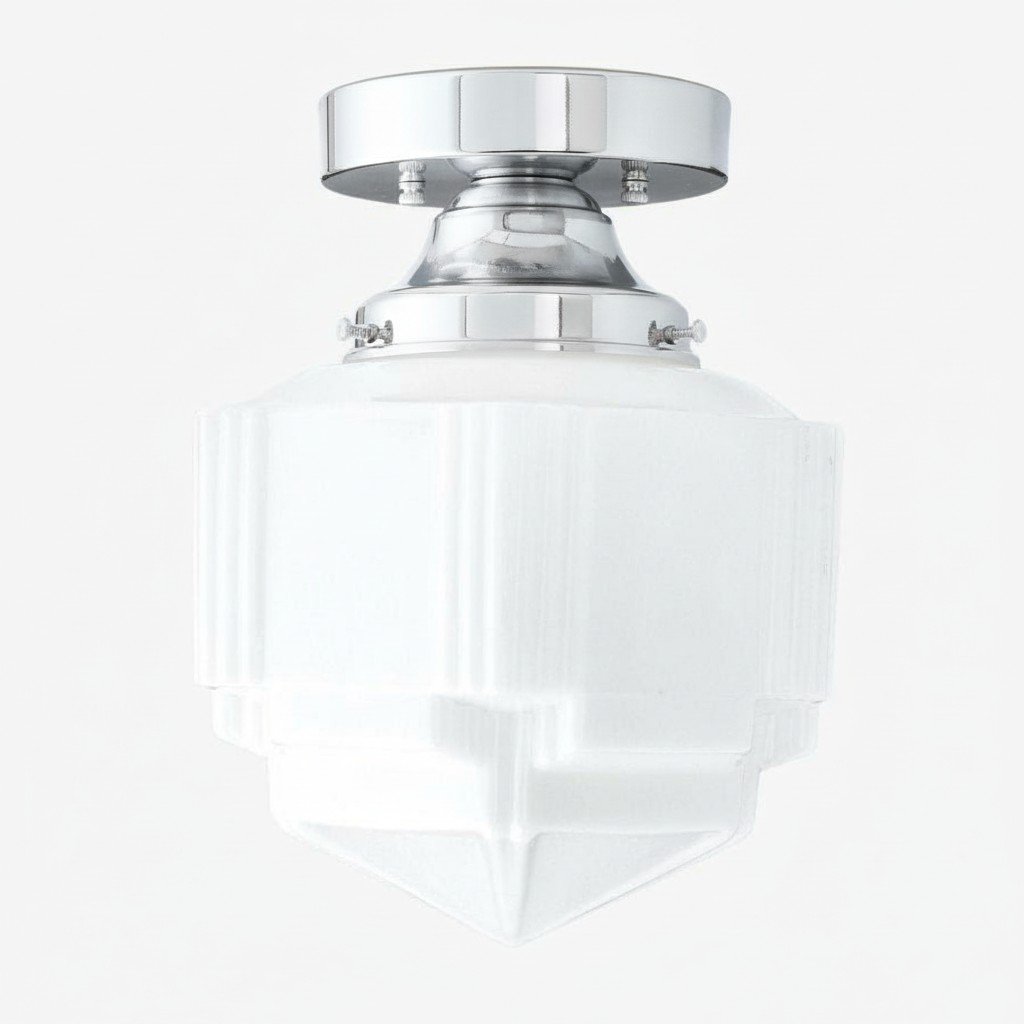 Geotower Glass Art Deco Ceiling Light - Glass Fixture - Elegant Home Lighting