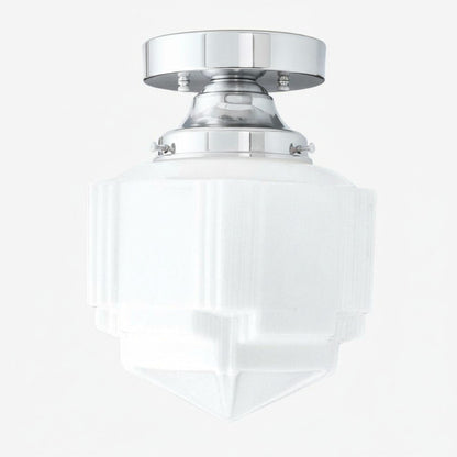 Geotower Glass Art Deco Ceiling Light - Glass Fixture - Elegant Home Lighting
