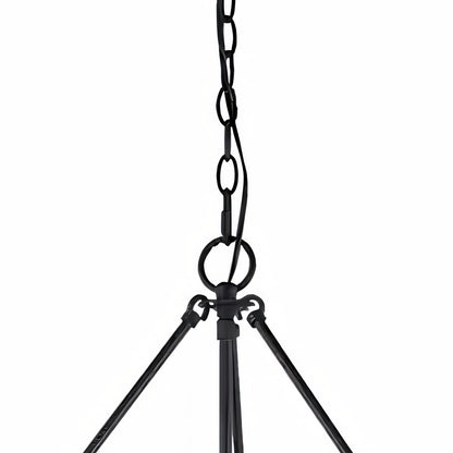 Dravik Contemporary Industrial Drum Pendant — Black Metal Pendant for Living or Dining Room U06