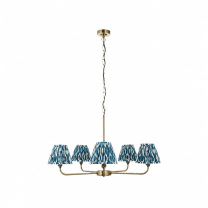 Zevatik Classic Ikat Patterned Fabric Chandelier - Metal Bracket Chandelier