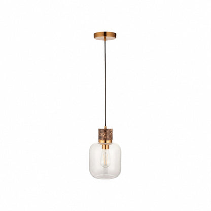 Korlisse Pendelleuchte aus Naturstein und Glas – Stilvolle Lampe für Wohnzimmer oder Lounge