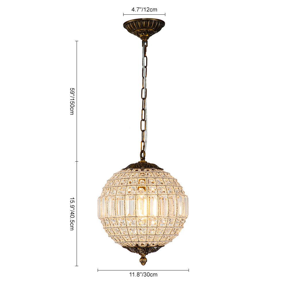 Luxuriöse Vintage Kristall Kugel Pendelleuchte