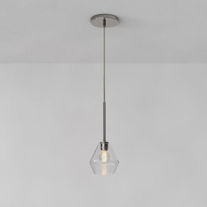 Merin Transparent Glass Sculpture Geometric Chandelier
