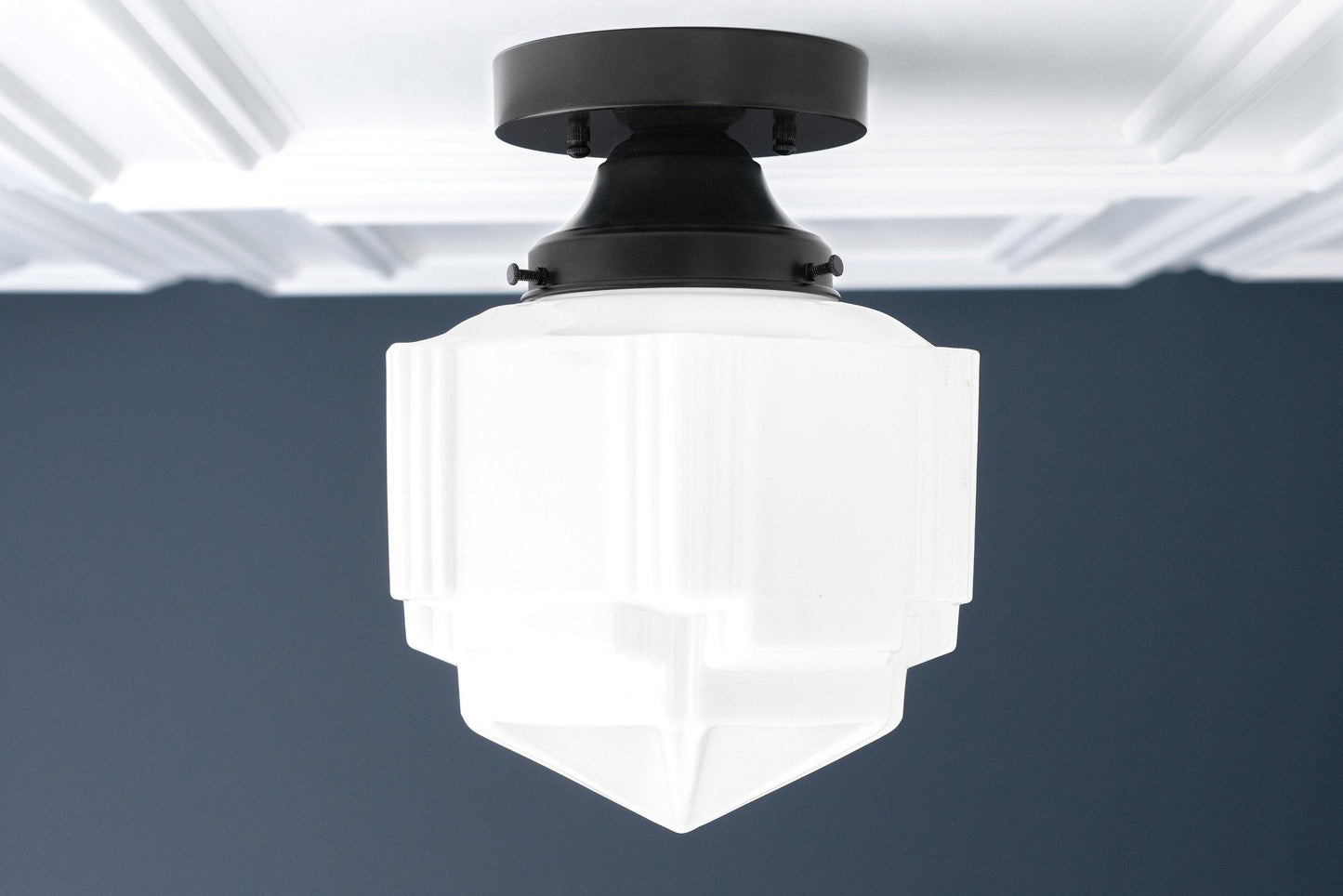 Geotower Glass Art Deco Ceiling Light - Glass Fixture - Elegant Home Lighting