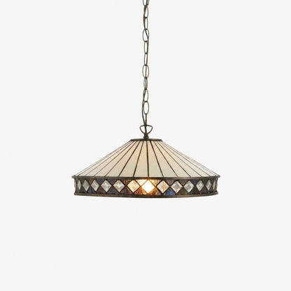 TF Fargo Pendant Light - Tiffany Style Lighting with an Art Deco Shade and Adjustable Chain