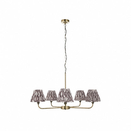Zevatik Classic Ikat Patterned Fabric Chandelier - Metal Bracket Chandelier
