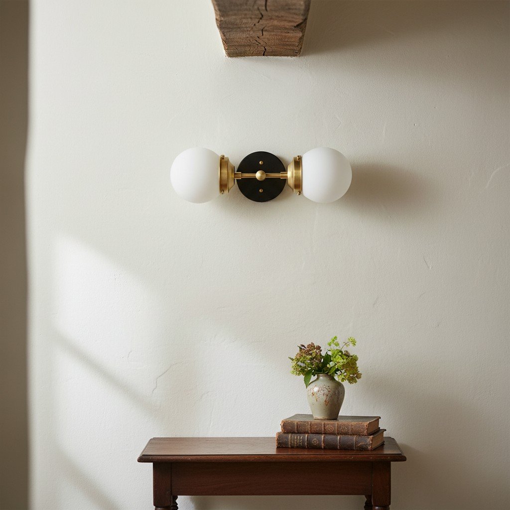 Lumio Globe Modern Geometric Sconce - Two Light Bathroom Vanity Lighting