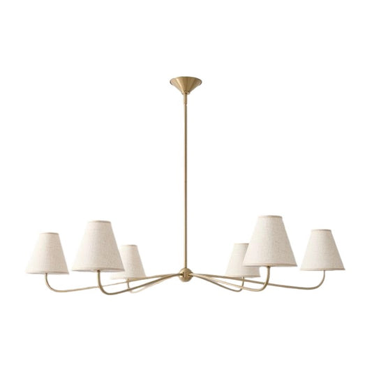 Fibura Metal Modern Linen Shade Linear Chandelier - Clean Lines