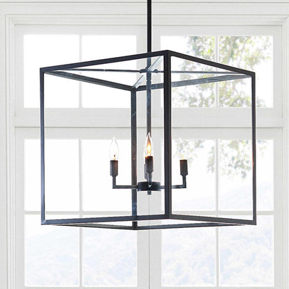 Ferrix Outdoor Lantern Pendant Lamp – Industrial Glass and Iron Design for Modern Spaces