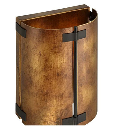 Rustivon Rustic Wall Sconce - Curved Metal Shade in Vintage Style for Bedroom