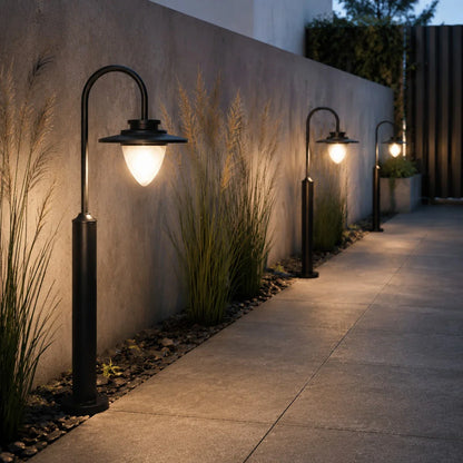 outdoor path light installation scene