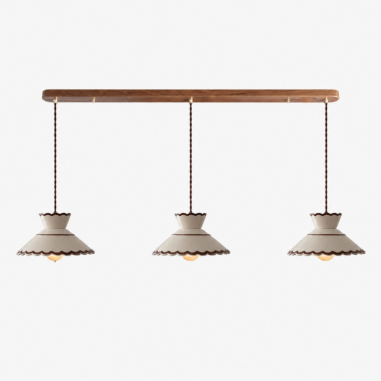French Vintage Scalloped Ceramic Pendant Light 6