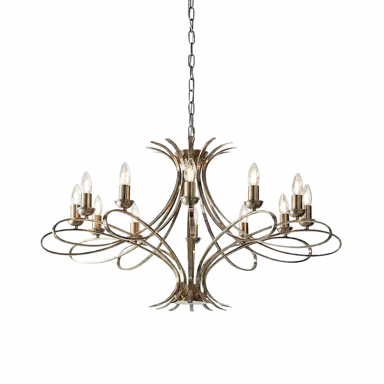 Foline Geometrischer Kronleuchter – Nickel-Finish, stimmungsvolles Licht für Flure und Küchen