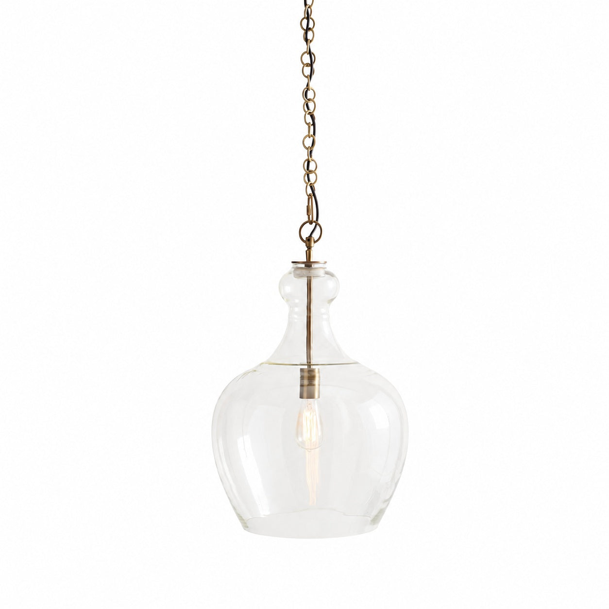 Lawson Glas-Pendelleuchte – Recyceltes und Milchglas mit Bronze-Akzent