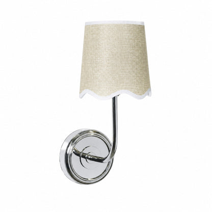 Glissum Contemporary Metal and Linen Wall Lamp with Soft Diffused Shade for Hallway or Entry