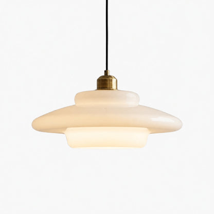 Opalisse Art Deco Pendant Light – Milk Glass Dome Ceiling Lamp for Dining Room U25