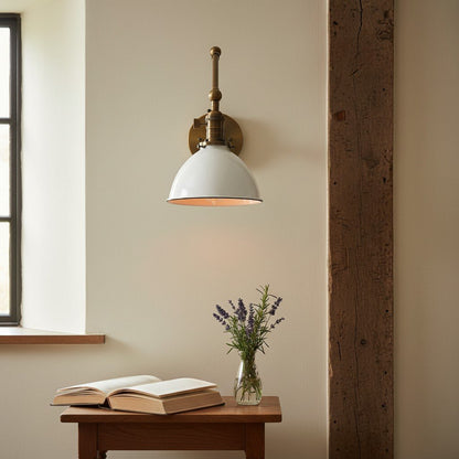 Conique Metal Vintage Industrial Swing Arm Wall Lamp - Adjustable Dome Shade for Study