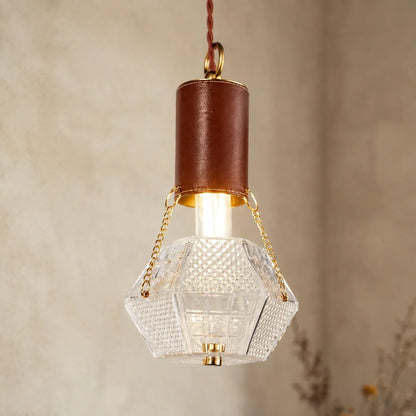 Prismatic French Leather Pendant Light 2