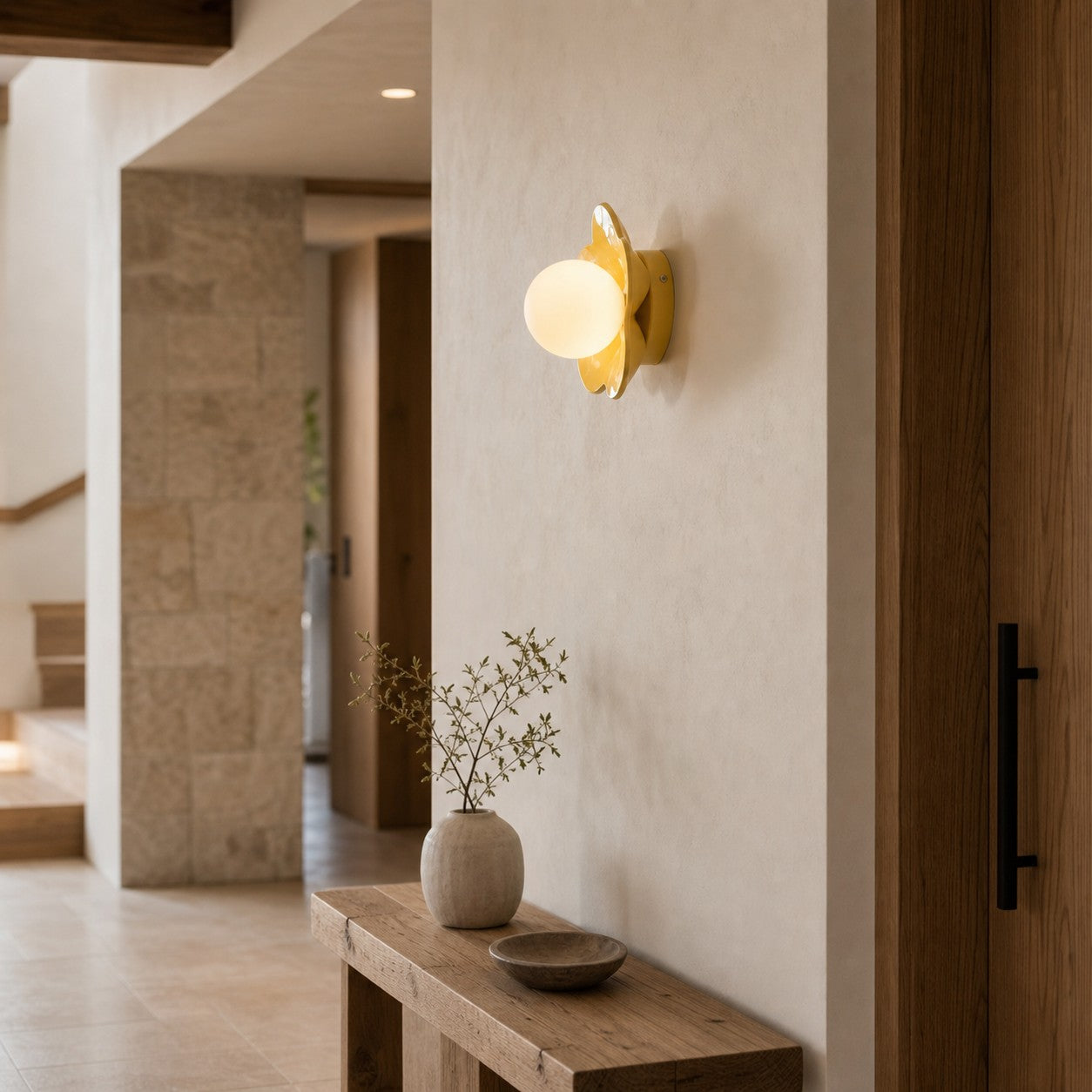 Florixa Blooming Flower Wall Sconce - Plug-in and Hardwired Lamp for Bedroom Decor