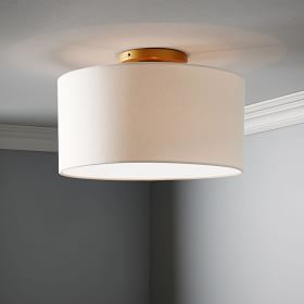 Jelvane Drum Flush Mount with Fabric Shade