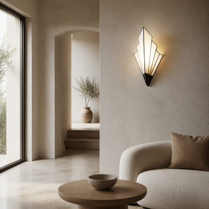 Kelsar Wall Light Featuring Hand-Cut Glass and Elegant Art Deco Design for Indoor Accent Lighting