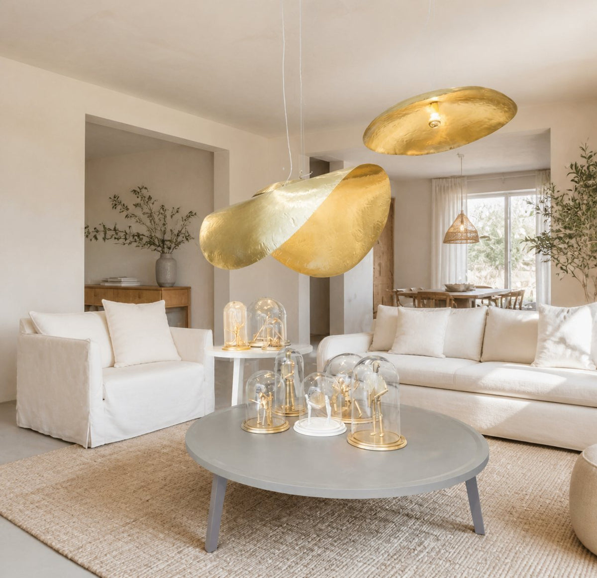 Hammered Brass Suspension Light