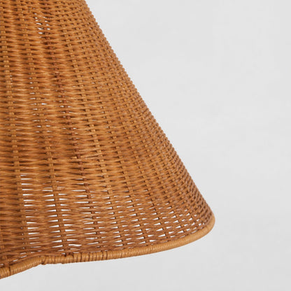 Wickara Stehlampe aus gewebtem Rattan – Skulpturales Rattan-Design im natürlichen Rattan-Stil, geeignet für Wohnzimmer und Schlafzimmer