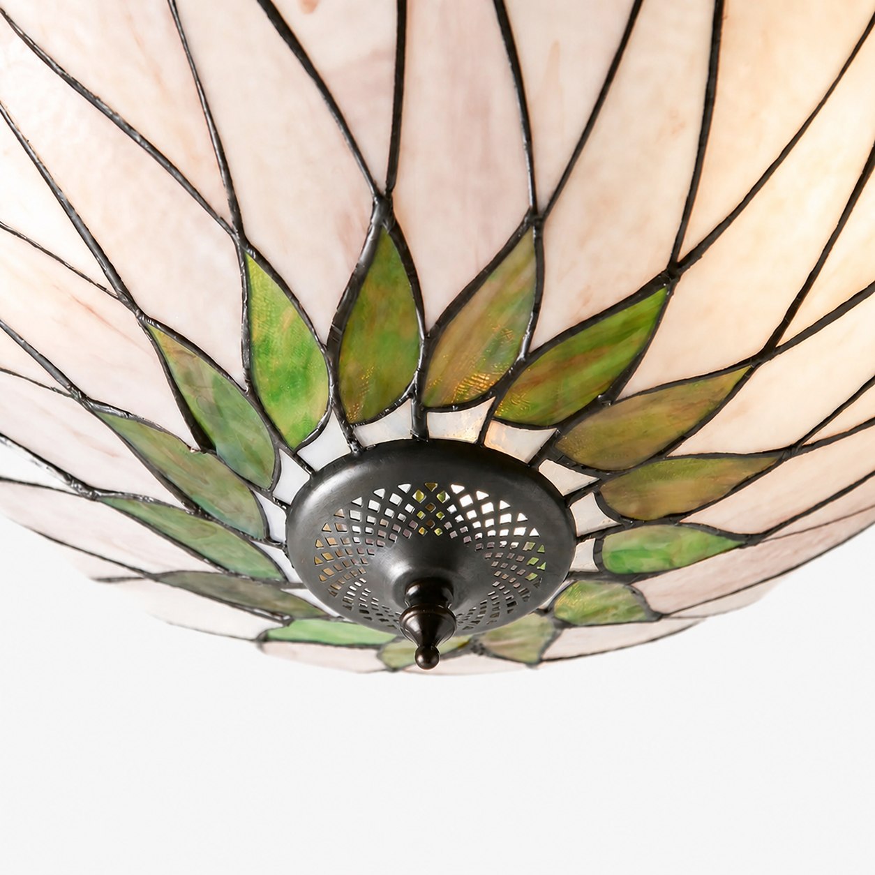 TF Hutchinson Tiffany Pendelleuchte – Verstellbare Deckenleuchte aus umgekehrtem Kunstglas für Zuhause