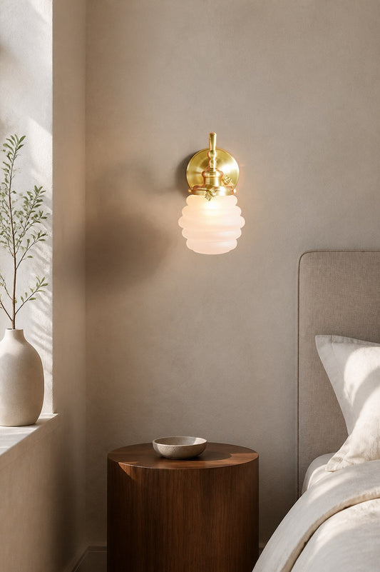 Capigia Glass Metal Vanity Wall Sconce - Modern Bathroom Light with Elegant Style