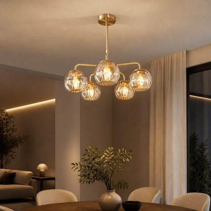 Tracian Glass Mid-Century Modern Globe Pendant Light for Dining Room