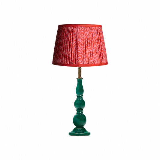 Grainora Table Lamp with Wooden Grain Base – Fabric Lampshade for Living Rooms