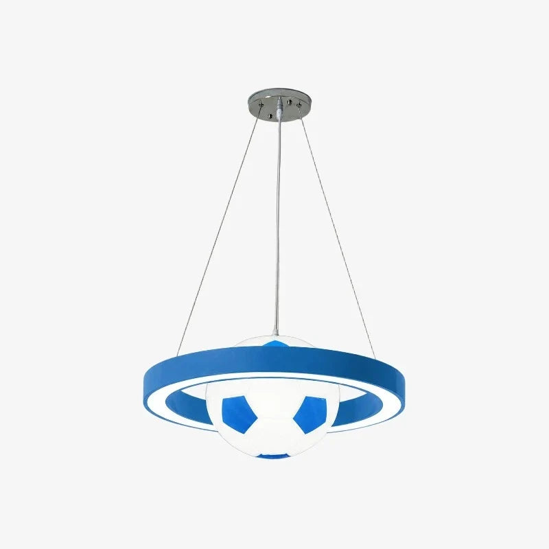 Blue soccer pendant chandelier finish