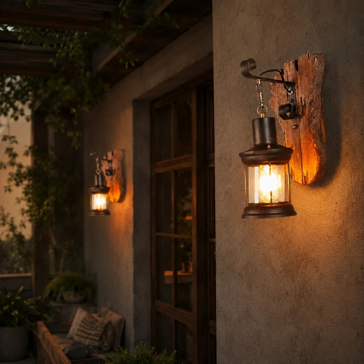 Outdoor Patio Wall Lighting Scene