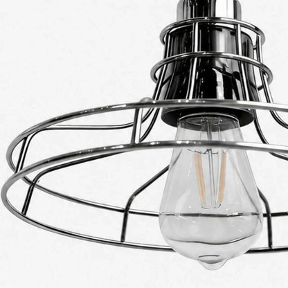 Close-up of smoky glass and cage detail