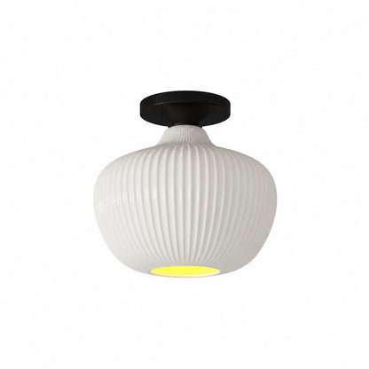 Rivrona Glass Flush Mount Ceiling Light - Modern Champagne Globe Design