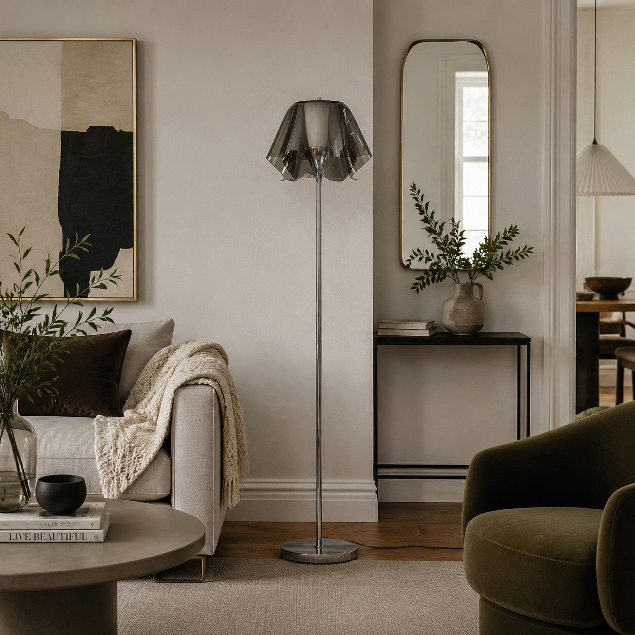 Bauhaus Acrylic Flower Floor Lamp for Living Rooms