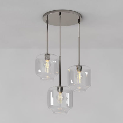 Lumivelle Pebble Glass Chandelier - 3-Light Modern Pendant Style