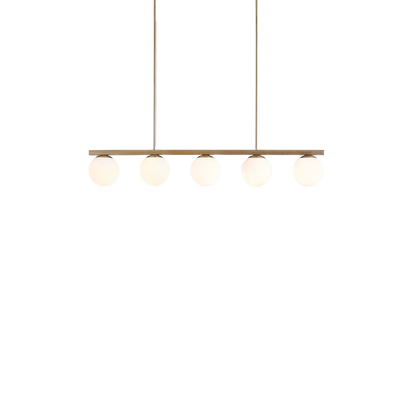 Brelia Round Light Chandelier - Modern Milk Glass Globe Ceiling Light
