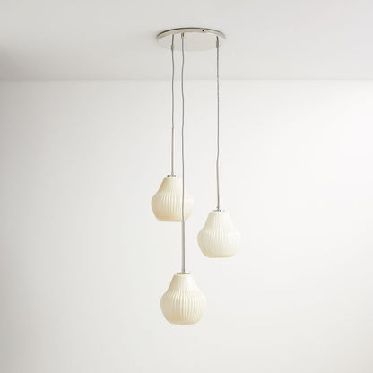 Rivrona Ribbed Glass 3-Light Chandelier - Sculptural Modern Lighting for Home