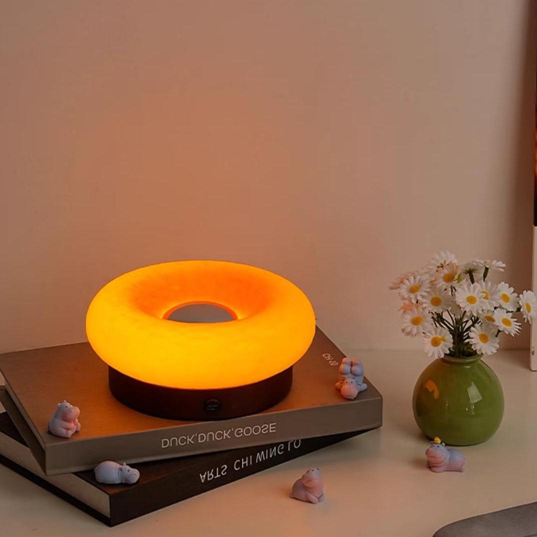 Tragbarer Bauhaus Donut Glas Touch Tischleuchte
