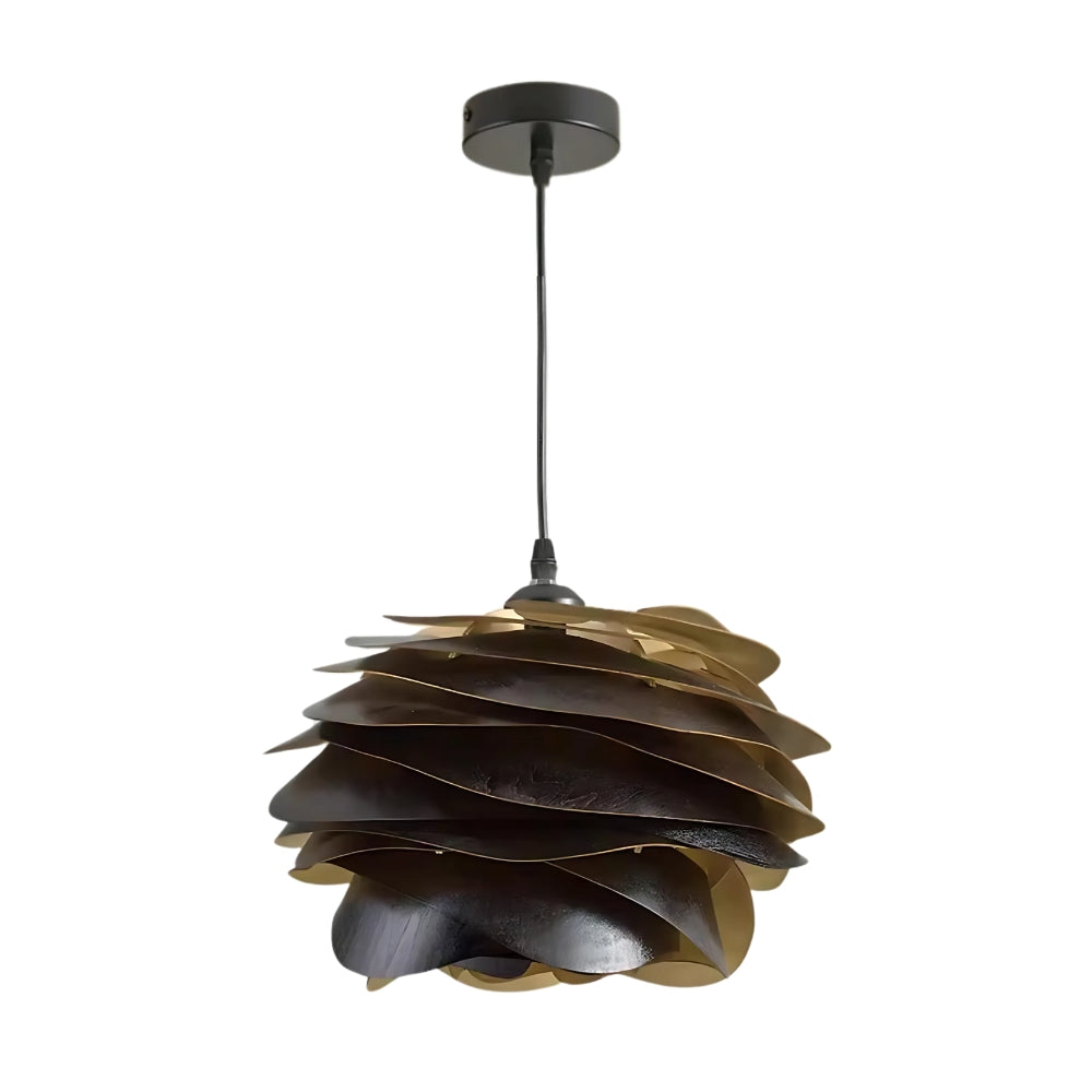 Französischer Tannenzapfen Holz Hängelampe Pendelleuchte mit raffiniertem Design für den Empfangsbereich