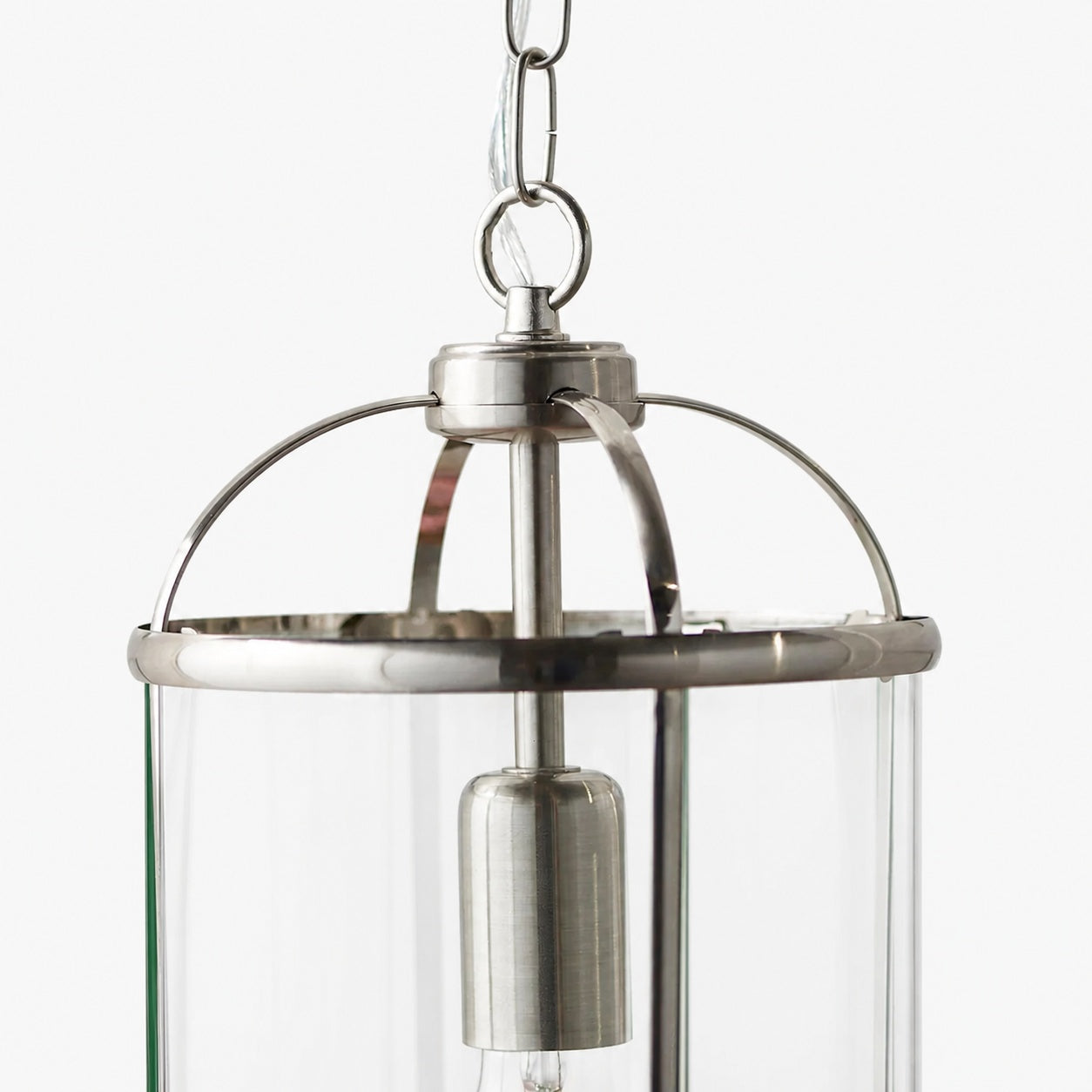 Luxvana Bell Shaped Glass Pendant Light - Industrial Metal Lantern Design Fixture for Kitchen