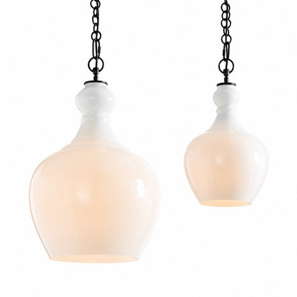 Lawson Glas-Pendelleuchte – Recyceltes und Milchglas mit Bronze-Akzent