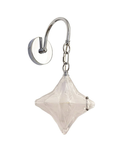 Art Deco Star Wall Sconce - Frosted Glass Light for Hallway - Astris Selene