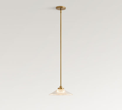 Bravira Ribbed Glass Pendant Light - Elegant Kitchen Island Lamp
